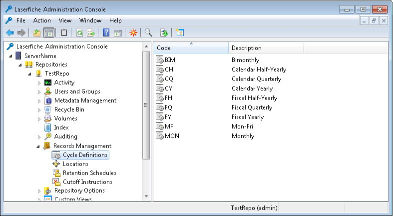 cycle definitions node